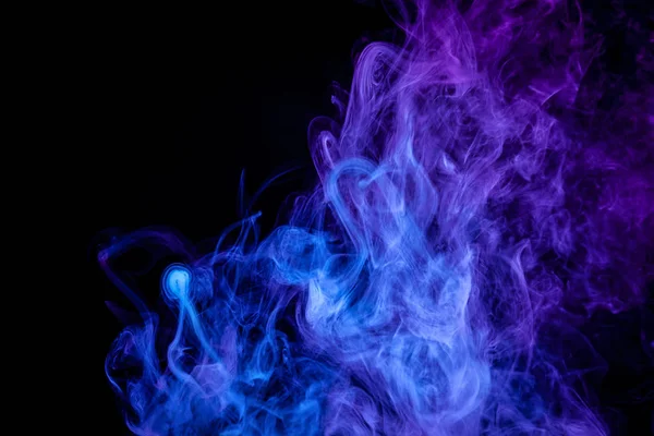 Humo Bomba Azul Púrpura Sobre Fondo Negro Aislado — Foto de Stock