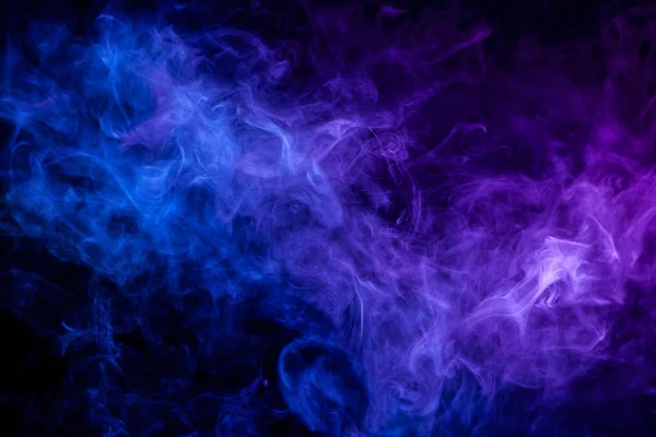 Nube Púrpura Azul Humo Fondo Negro Aislado Antecedentes Del Humo — Foto de Stock