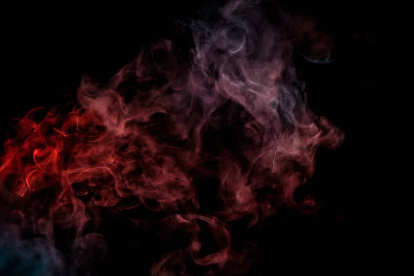 Mrożone Ruch Streszczenie Wybuchu Dym Różne Kolory Czerwony Niebieski Czarnym — Zdjęcie stockowe