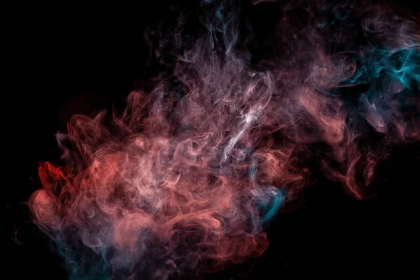 Mouvement Abstrait Congelé Explosion Fumée Plusieurs Couleurs Rouge Bleu Sur — Photo