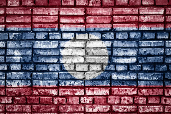 Nationalflagge Von Laos Auf Backstein Hintergrund Konzeptbild Für Laos Sprache — Stockfoto