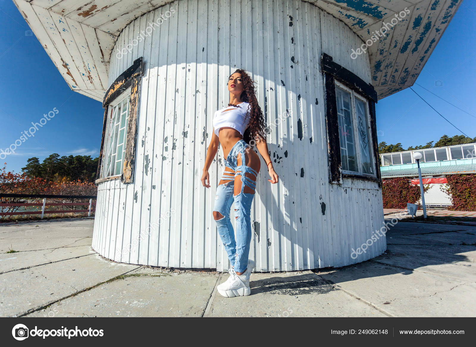 athletic ripped jeans
