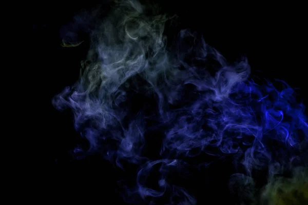 Arte Astratta Fumo Colorato Sfondo Nero Isolato Fermare Movimento Del — Foto Stock