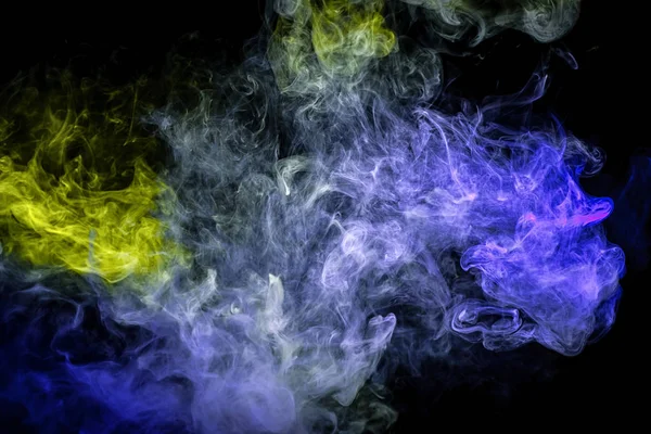 Frozen Abstract Movement Explosion Smoke Multiple Colors Green Blue Black — Stock Photo, Image