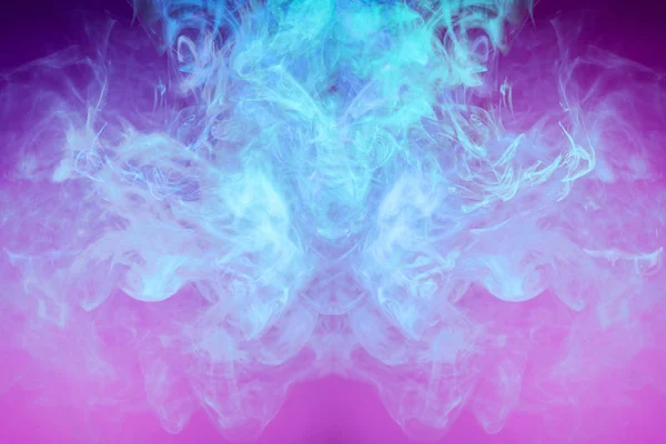 Dense Multicolored Blue Smoke Pink Isolated Background Background Smoke Vap — Stock Photo, Image