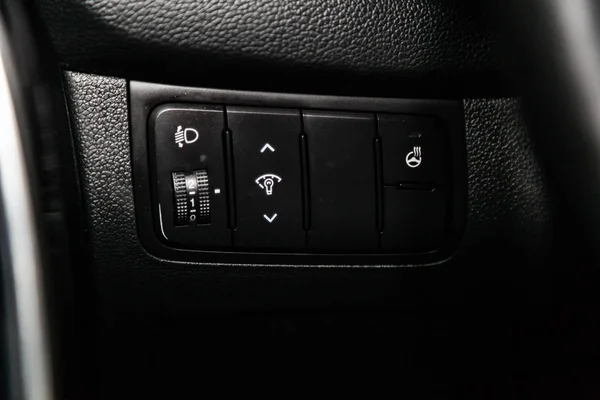 Novosibirsk Russia March 2019 Kia Ceed Close Headlight Adjustment Buttons — Stock Photo, Image
