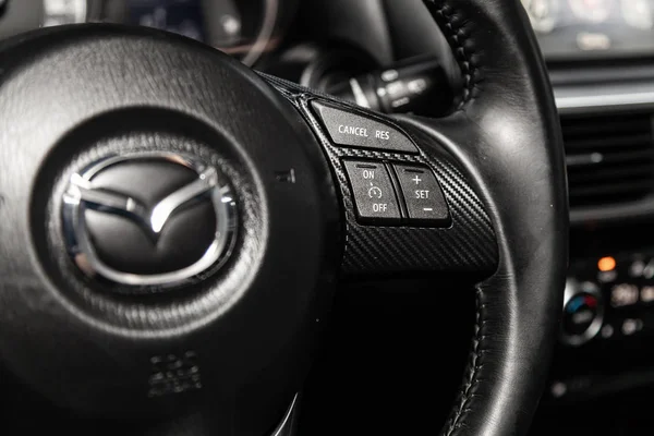 Novosibirsk Russia March 2019 Mazda Close Multiwheel Setting Buttons Photography — Stock Photo, Image