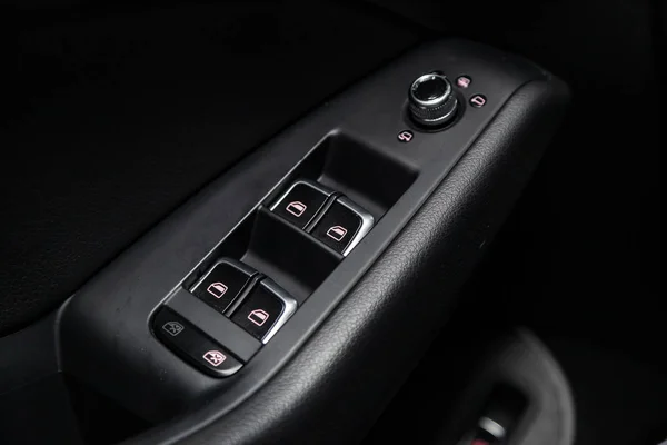 Novosibirsk Russia March 2019 Audi Close Side Door Buttons Window — Stock Photo, Image