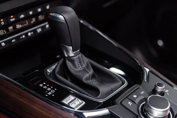 Novosibirsk Russia March 2019 Mazda Close Accelerator Handle Buttons Photography — Stock Photo, Image