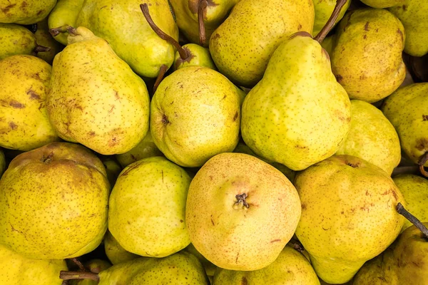 Yellow pear background. Fresh peares variety grown in the shop. Pear suitable for juice, strudel, pear puree, compote