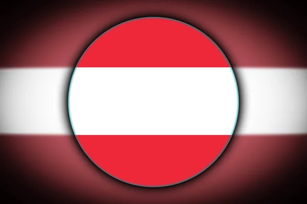 Bandiera Nazionale Dell Austria Sotto Forma Pulsante Rotondo Con Riflesso — Foto Stock