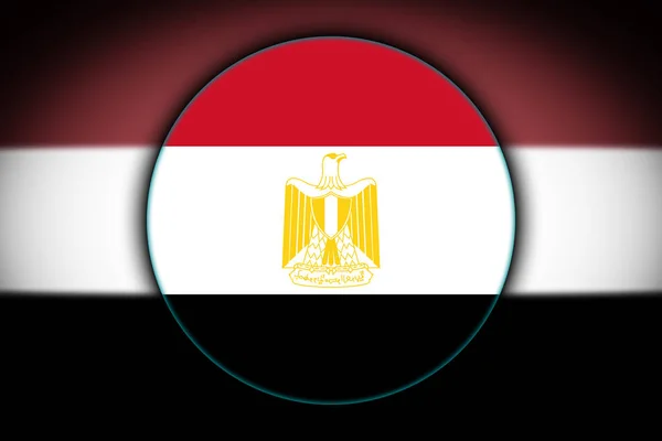 Nationale Vlag Van Egypte Vorm Van Een Ronde Knop Met — Stockfoto