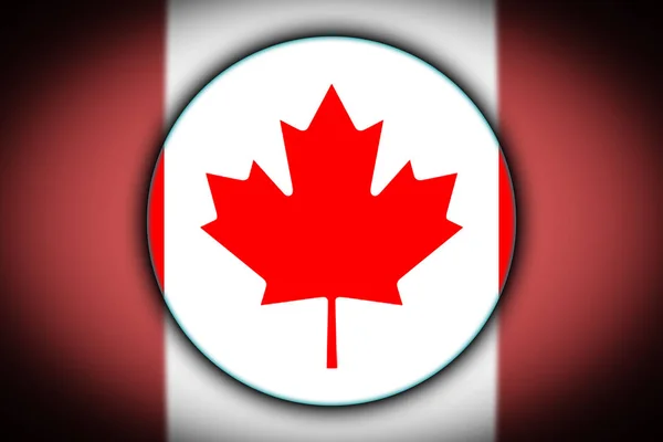 Nationale Vlag Van Canada Vorm Van Een Ronde Knop Met — Stockfoto