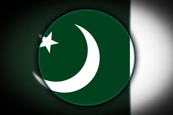 그림자의 반사와 버튼의 형태로 파키스탄의 플래그 깃발의 모양에서 아이콘 — 스톡 사진
