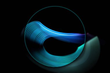 Arka plan mavi çizgili, akış çizgileri yatay ve dikey kesintileri ile. Poster, kapak, konsept tasarımı, afiş, sunumlar için aksaklık etkisi arka plan.