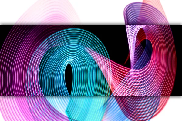 抽象的な虹ネオン輝く交差ライン パターン カラフルなネオン輝く光図形の背景 — ストック写真