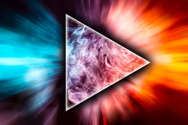 Frozen Abstract Movement Explosion Red Blue Smoke Multiple Colors Shape — Stock Photo, Image