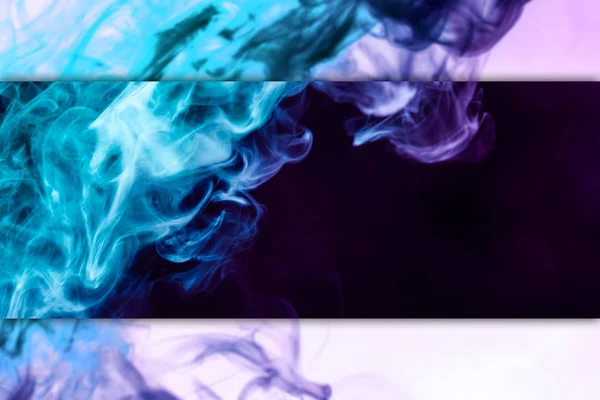 Frozen Abstract Movement Explosion Pink Blue Smoke Multiple Colors Black — Stock Photo, Image
