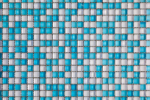 Azulejos Fondo Mosaico Color Azul Blanco Cerca Limpieza Azulejos Mosaico —  Fotos de Stock