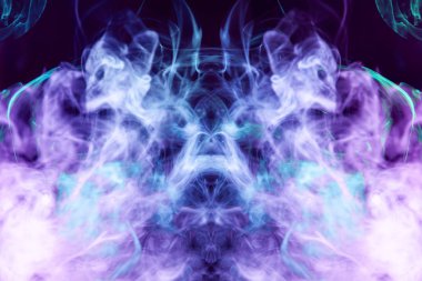 Soyut pembe ve mavi duman arkaplanı, pürüzsüz doku