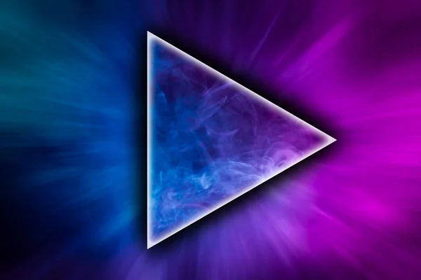 Fog Colored Bright Pink Blue Gel Shape Triangle Dark Background — Stock Photo, Image