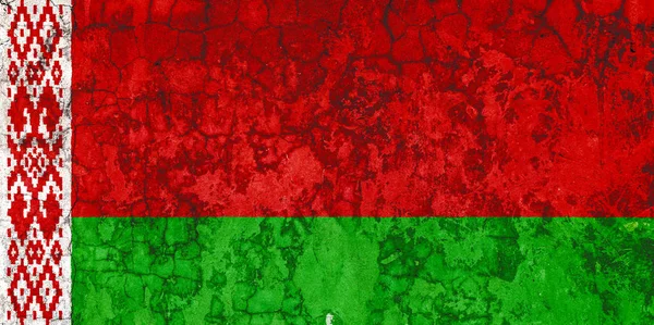 National Flag Belarus Background Old Wall Covered Peeling Paint Concept — Stock Photo, Image