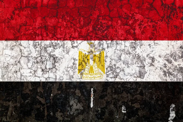Nationale Vlag Van Egypte Achtergrond Van Oude Muur Bedekt Met — Stockfoto