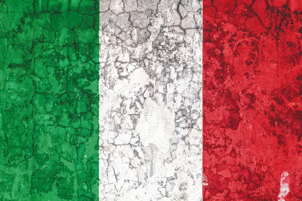 Flaga Włoch Tle Starej Ściany Pokryte Peeling Farby Koncepcja Symbolu — Zdjęcie stockowe