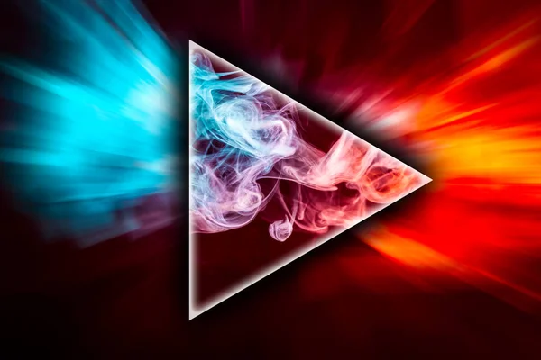 Frozen Abstract Movement Explosion Red Blue Smoke Multiple Colors Shape — Stock Photo, Image