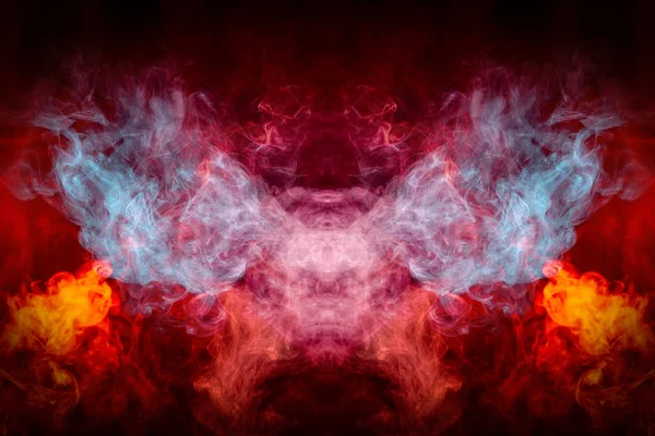 Cloud Red Blue Smoke Form Skull Monster Dragon Black Isolated — Stock Photo, Image