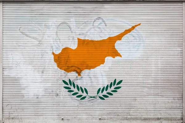 Close Old Metal Wall National Flag Cyprus Concept Cyprus Export — Stock Photo, Image