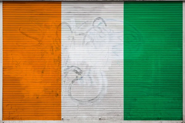 Close Old Metal Wall National Flag Cote Ivoire Concept Cote — Stock Photo, Image