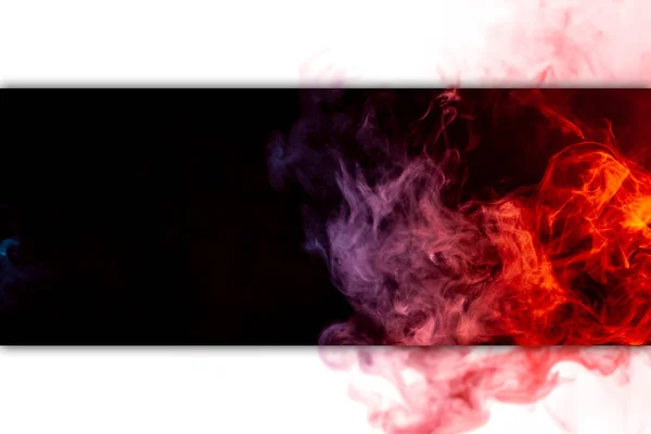 Absztrakt Művészet Színes Kék Piros Füst Fekete Elszigetelt Háttér Többszínű — Stock Fotó