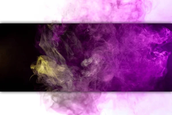 Movimiento Abstracto Congelado Humo Explosión Múltiples Colores Amarillo Rosa Sobre —  Fotos de Stock
