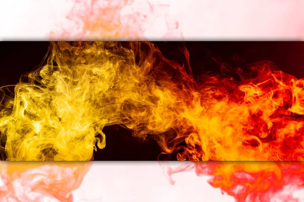 Frozen Abstract Movement Explosion Smoke Multiple Colors Yellow Orange Black — Stock Photo, Image