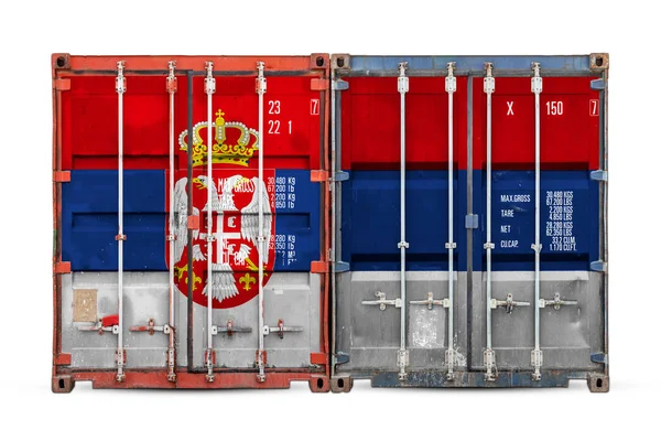 Concetto Serbia Export Import Consegna Nazionale Delle Merci Primo Piano — Foto Stock
