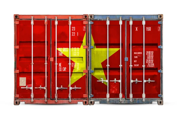 Концепция Вьетнамского Экспорта Импорта Национальных Поставок Товаров Крупный План Контейнера — стоковое фото