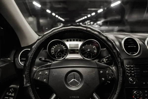 Novosibirsk Ryssland Maj 2019 Mercedes Klass Närbild Instrumentbrädan Hastighetsmätare Varvräknare — Stockfoto