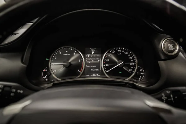 Novosibirsk Rusia Mei 2019 Lexus 200 Close Dashboard Speedometer Dan — Stok Foto