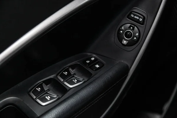 Novosibirsk Russia May 2019 Hyundai Santa Close Side Door Buttons — Stock Photo, Image