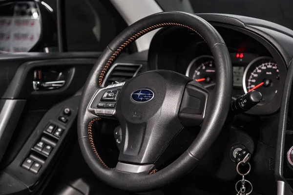 Novosibirsk Russland Mai 2019 Subaru Forester Nahaufnahme Von Armaturenbrett Tacho — Stockfoto