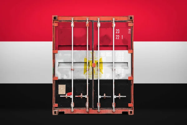 Concept Egypt Export Import Container Transporting National Delivery Goods Transporting — Stock Photo, Image