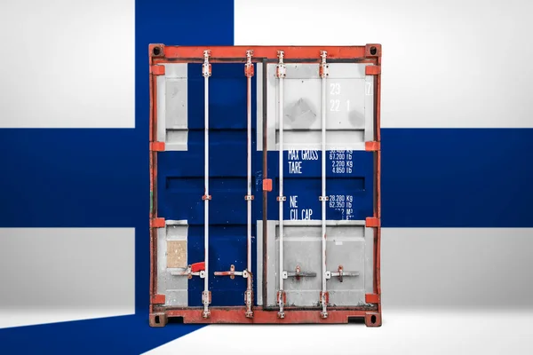 Concepto Finlandia Exportación Importación Transporte Contenedores Entrega Nacional Mercancías Contenedor — Foto de Stock