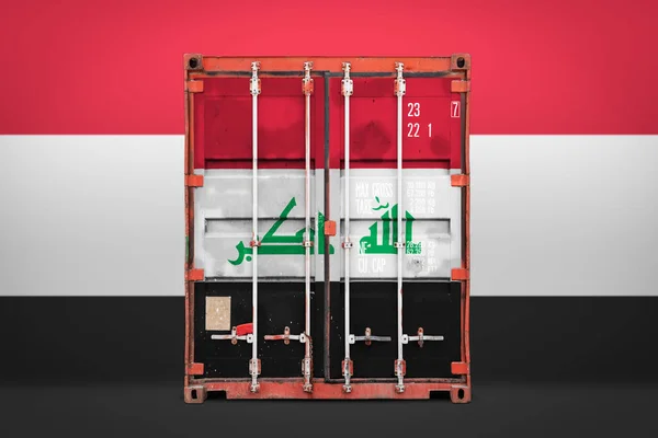 Concept Iraq Export Import Container Transporting National Delivery Goods Transporting — Stock Photo, Image