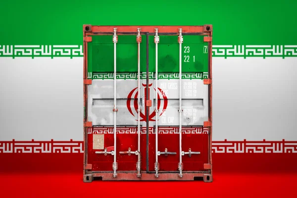 Concept Iran Export Import Container Transporting National Delivery Goods Transporting — Stock Photo, Image