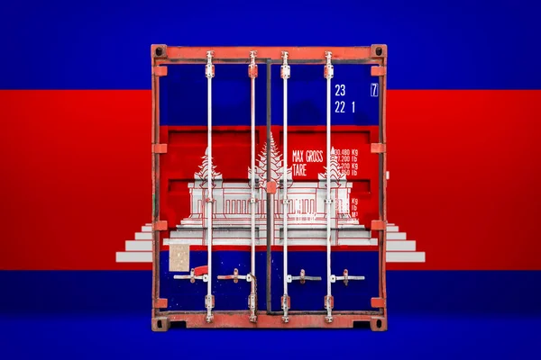 Концепция Камбоджийского Экспорта Импорта Контейнерных Перевозок Национальных Поставок Товаров Транспортный — стоковое фото