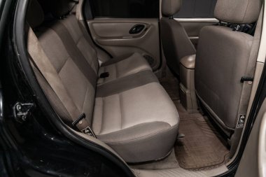 Novosibirsk, Rusya - 20 Mayıs 2019: Ford Escape, arka koltukların yakın çekim. Novosibirs bir otoparkta modern bir araba Fotoğraf