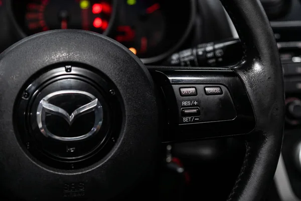Novosibirsk Russia May 2019 Mazda Close Multiwheel Setting Buttons Photography — Stock Photo, Image