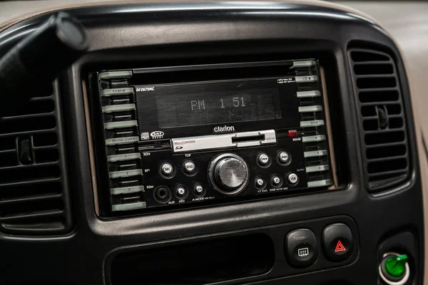 Novosibirsk Russia May 2019 Ford Escape Close Dashboard Radio Player — Stock Photo, Image