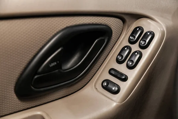 Novosibirsk Russia May 2019 Ford Escape Close Side Door Buttons — Stock Photo, Image